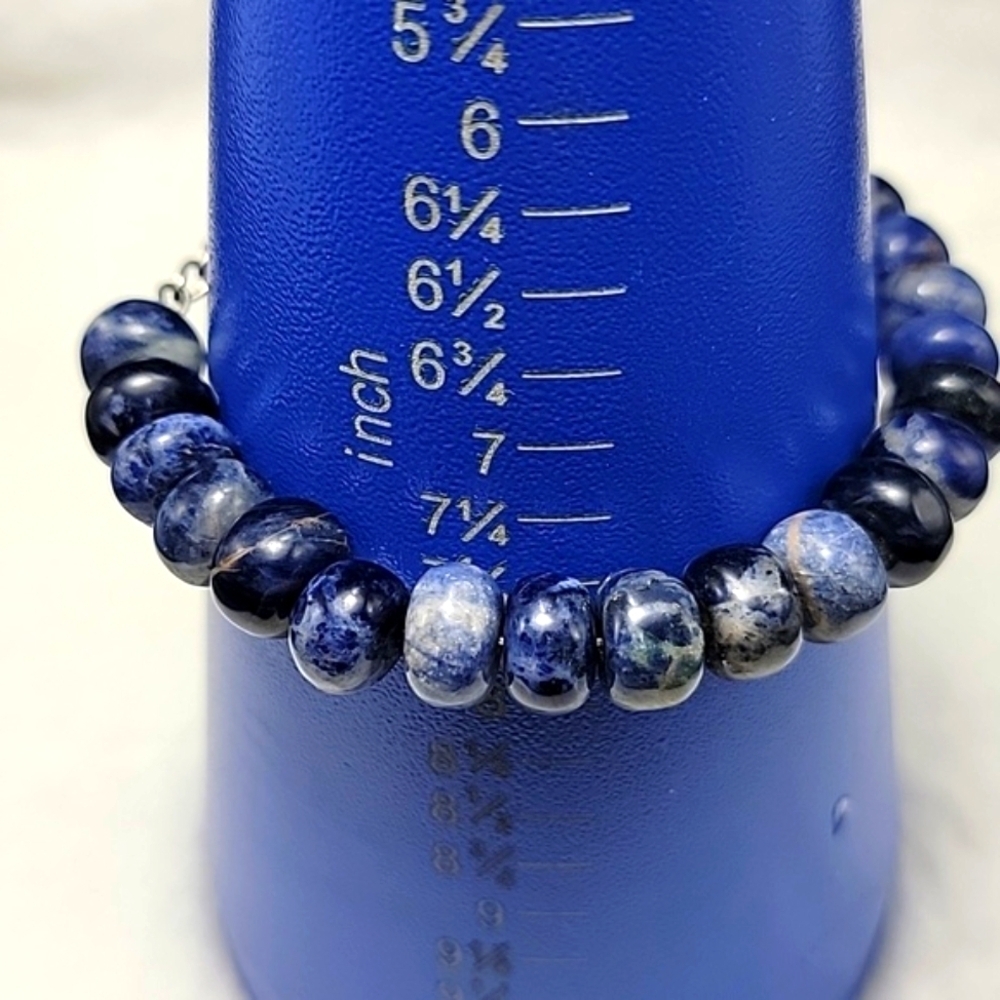 Natural Lapis Lazuli Crystal Gemstone 190 Cts Beaded Excellent Bracelet Unisex